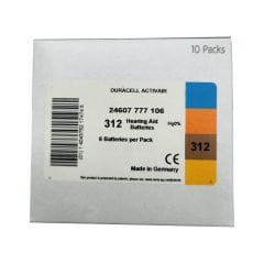 Duracell Activair 312 Numara İşitme Cihazı Pili (10 Paket x 6 Adet = 60 Adet Pil)