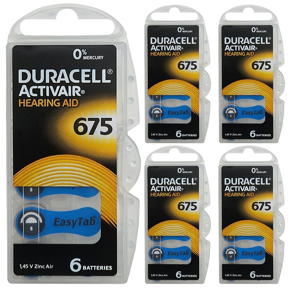 Duracell Activair 675 Numara İşitme Cihazı Pili (5 Paket x 6 Adet = 30 Adet Pil)