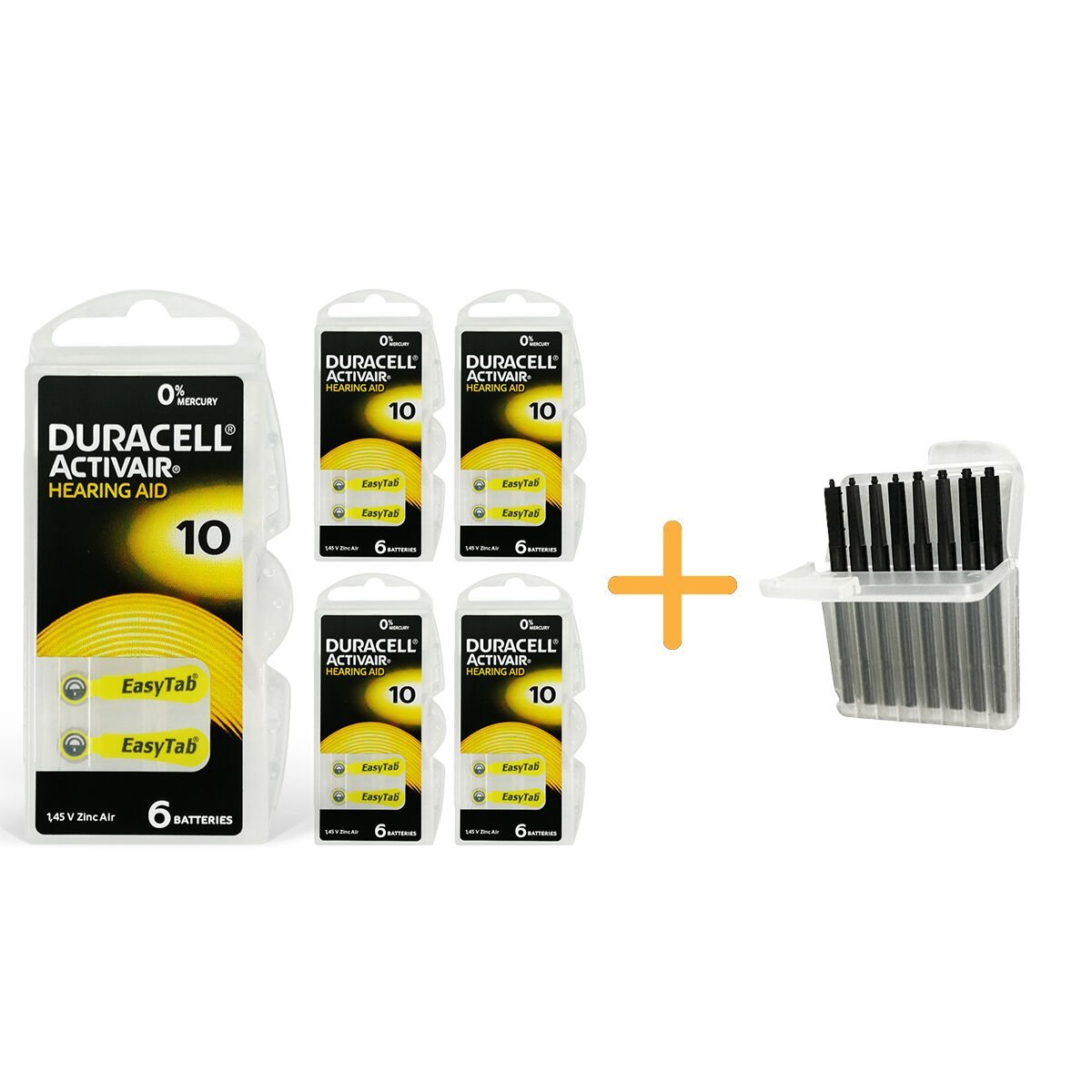 Duracell Activair 10 Numara İşitme Cihazı Pili (5 Paket x 6 Adet = 30 Adet Pil) + HEDİYE İşitme Cihazı Çubuk Filtre