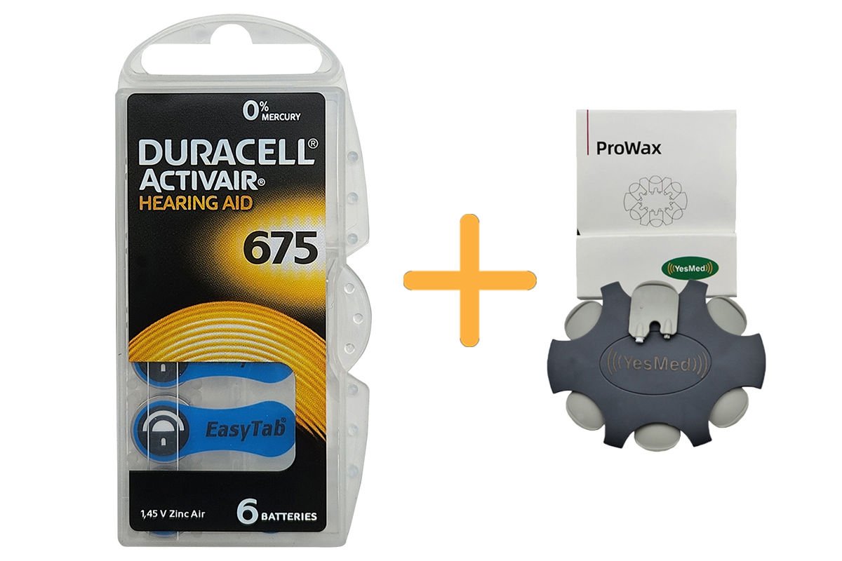 Duracell Activair 675 Numara İşitme Cihazı Pili (1 Paket = 6 Adet Pil) + HEDİYE YesMed ProWax Filtre