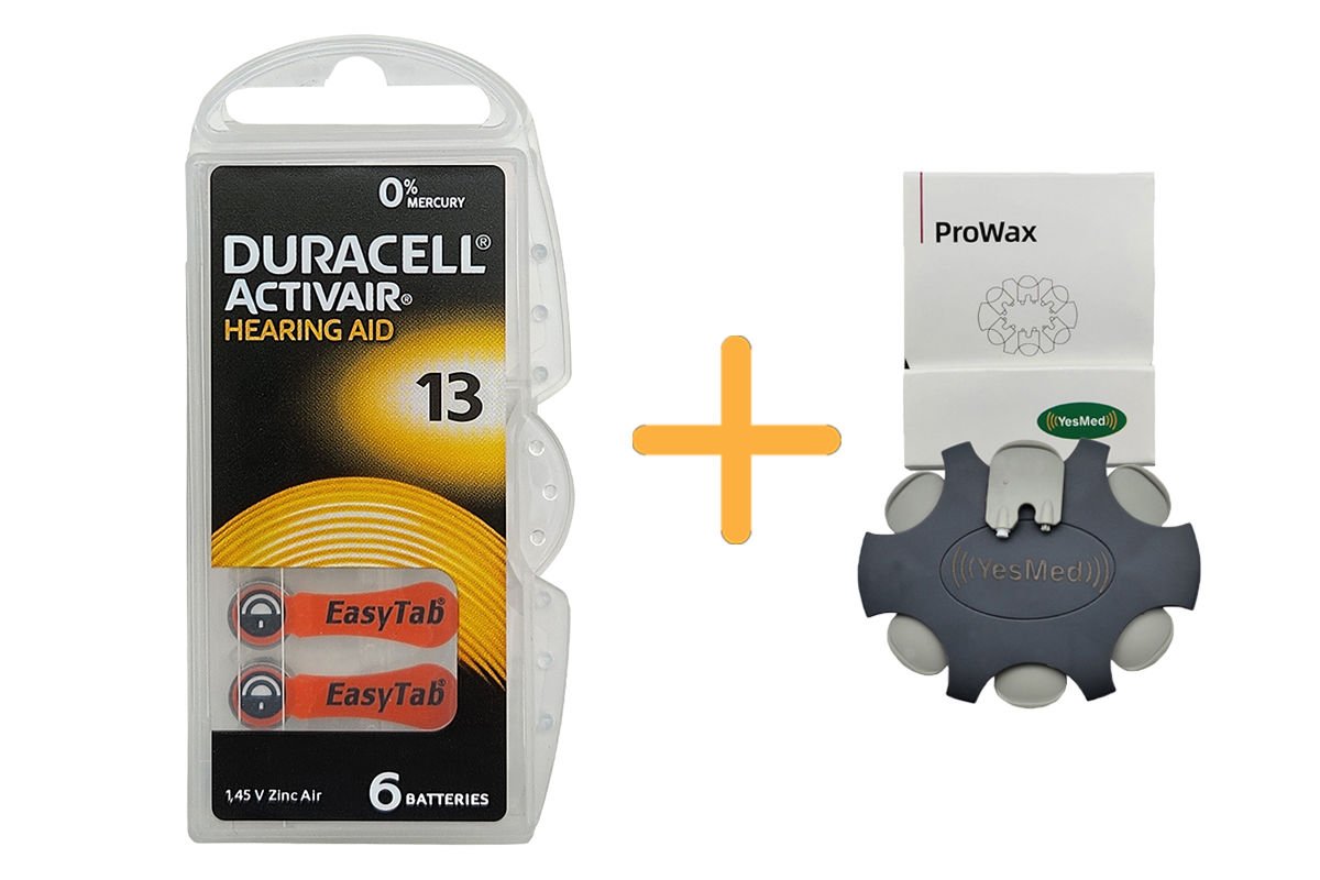 Duracell Activair 13 Numara İşitme Cihazı Pili (1 Paket = 6 Adet Pil) + HEDİYE YesMed ProWax Filtre