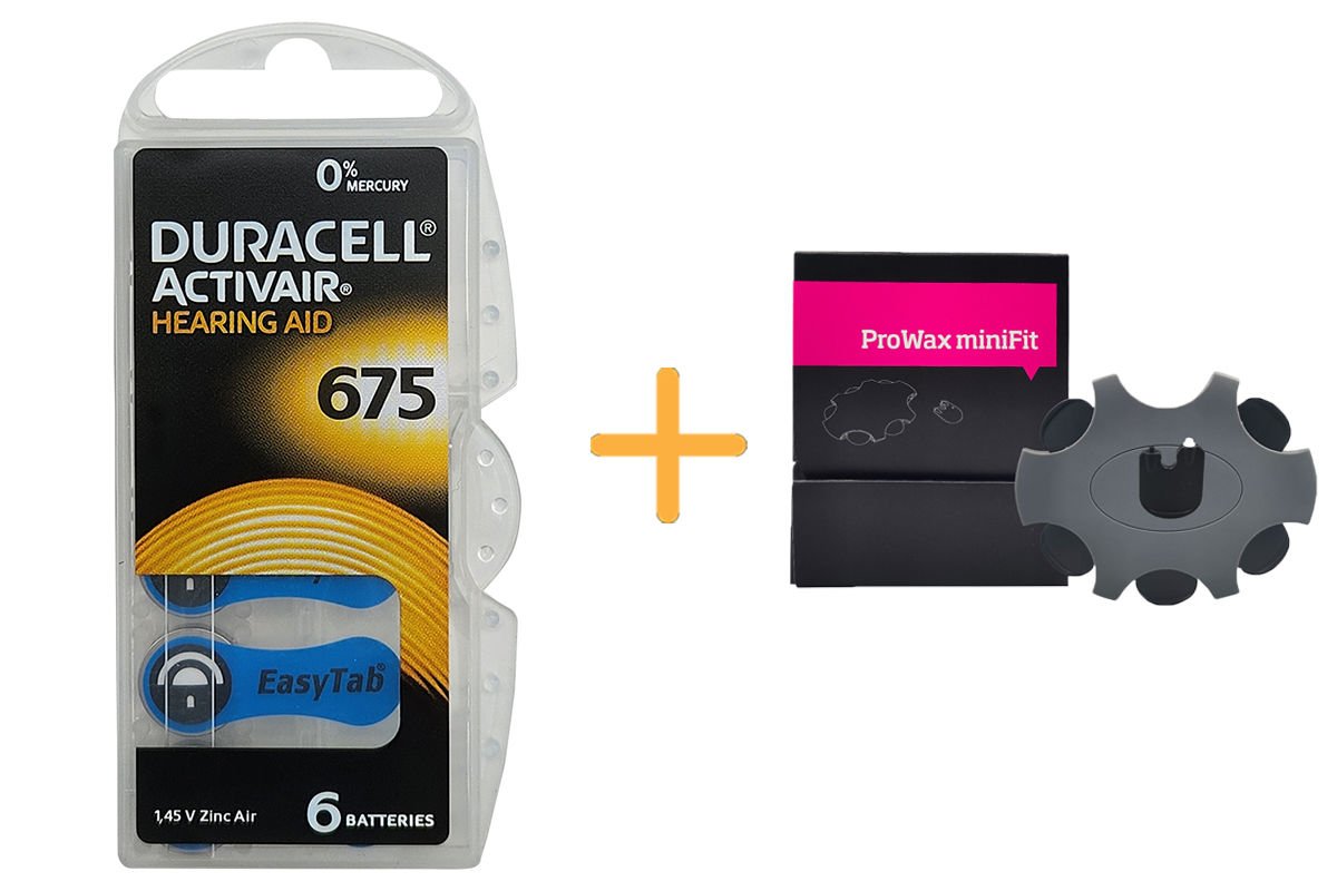 Duracell Activair 675 Numara İşitme Cihazı Pili (1 Paket = 6 Adet Pil) + HEDİYE Prowax MiniFit Filtre