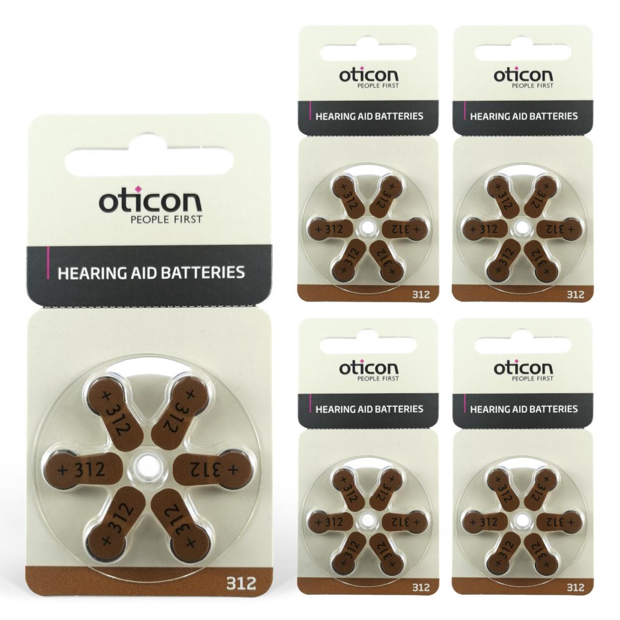 Oticon 312 Numara İşitme Cihazı Pili (5 Paket x 6 Adet = 30 Adet Pil)