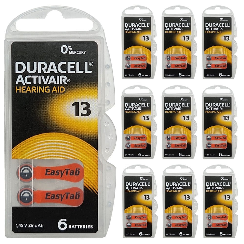 Duracell Activair 13 Numara İşitme Cihazı Pili (10 Paket x 6 Adet = 60 Adet Pil)