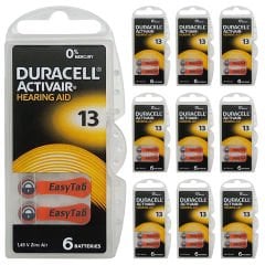 Duracell Activair 13 Numara İşitme Cihazı Pili (10 Paket x 6 Adet = 60 Adet Pil)