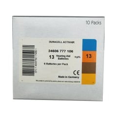 Duracell Activair 13 Numara İşitme Cihazı Pili (10 Paket x 6 Adet = 60 Adet Pil)