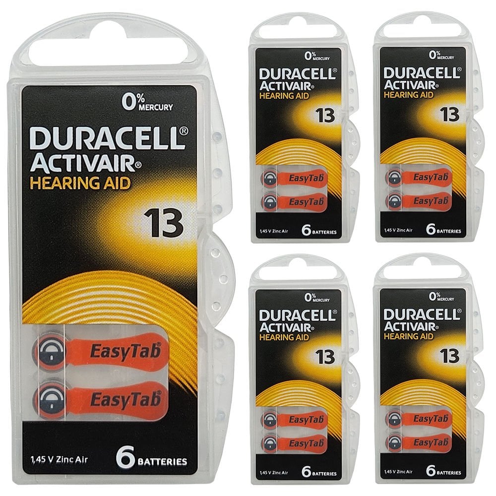 Duracell Activair 13 Numara İşitme Cihazı Pili (5 Paket x 6 Adet = 30 Adet Pil)