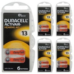 Duracell Activair 13 Numara İşitme Cihazı Pili (5 Paket x 6 Adet = 30 Adet Pil)