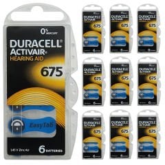 Duracell Activair 675 Numara İşitme Cihazı Pili (10 Paket x 6 Adet = 60 Adet Pil)