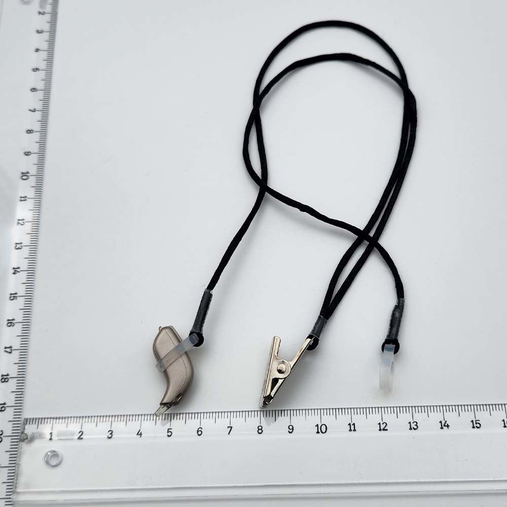 ÇİFT Halkalı SİYAH ORTA Boy İpli Tutaç, Kulaklık tutamacı, İşitme Cihazı İpli Tutacağı, YesMed -