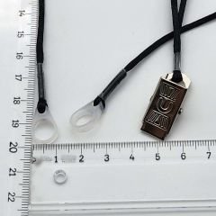 ÇİFT Halkalı SİYAH ORTA Boy İpli Tutaç, Kulaklık tutamacı, İşitme Cihazı İpli Tutacağı, YesMed -