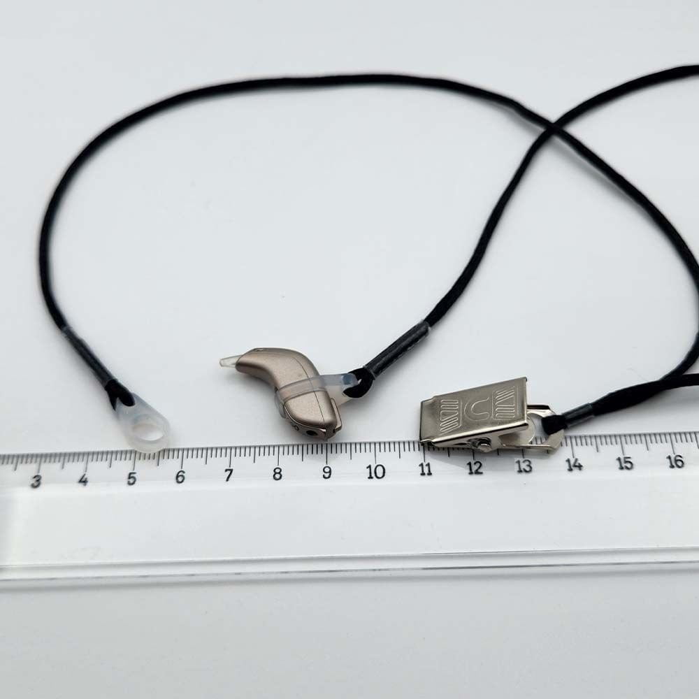 ÇİFT Halkalı SİYAH KÜÇÜK Boy İpli Tutaç, Kulaklık tutamacı, İşitme Cihazı İpli Tutacağı, YesMed -