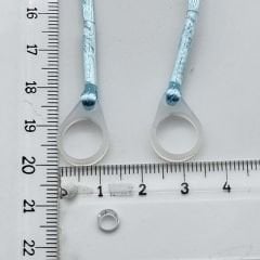 ÇİFT Halkalı MAVİ BÜYÜK Boy İpli Tutaç, Kulaklık tutamacı, İşitme Cihazı İpli Tutacağı, YesMed -