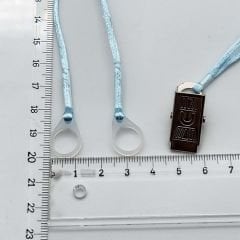 ÇİFT Halkalı MAVİ BÜYÜK Boy İpli Tutaç, Kulaklık tutamacı, İşitme Cihazı İpli Tutacağı, YesMed -