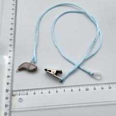 ÇİFT Halkalı MAVİ KÜÇÜK Boy İpli Tutaç, Kulaklık tutamacı, İşitme Cihazı İpli Tutacağı, YesMed -