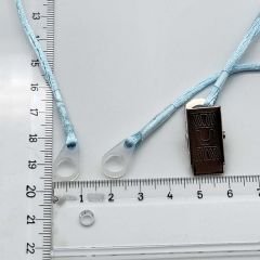 ÇİFT Halkalı MAVİ KÜÇÜK Boy İpli Tutaç, Kulaklık tutamacı, İşitme Cihazı İpli Tutacağı, YesMed -