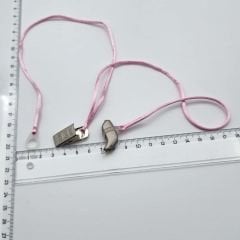 ÇİFT Halkalı PEMBE ORTA Boy İpli Tutaç, Kulaklık tutamacı, İşitme Cihazı İpli Tutacağı, YesMed -