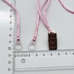 ÇİFT Halkalı PEMBE ORTA Boy İpli Tutaç, Kulaklık tutamacı, İşitme Cihazı İpli Tutacağı, YesMed -