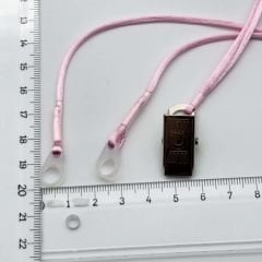 ÇİFT Halkalı PEMBE KÜÇÜK Boy İpli Tutaç, Kulaklık tutamacı, İşitme Cihazı İpli Tutacağı, YesMed -