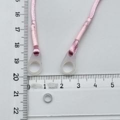 ÇİFT Halkalı PEMBE KÜÇÜK Boy İpli Tutaç, Kulaklık tutamacı, İşitme Cihazı İpli Tutacağı, YesMed -