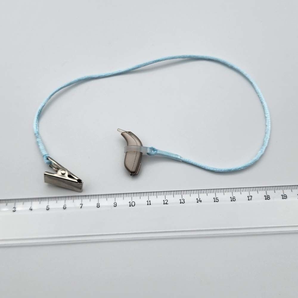 TEK Halkalı MAVİ BÜYÜK Boy İpli Tutaç, Kulaklık tutamacı, İşitme Cihazı İpli Tutacağı, YesMed -