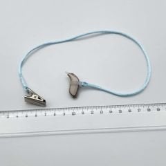 TEK Halkalı MAVİ BÜYÜK Boy İpli Tutaç, Kulaklık tutamacı, İşitme Cihazı İpli Tutacağı, YesMed -