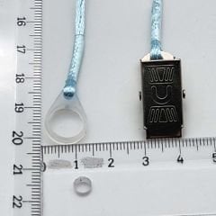 TEK Halkalı MAVİ BÜYÜK Boy İpli Tutaç, Kulaklık tutamacı, İşitme Cihazı İpli Tutacağı, YesMed -