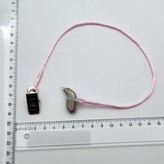 TEK Halkalı PEMBE BÜYÜK Boy İpli Tutaç, Kulaklık tutamacı, İşitme Cihazı İpli Tutacağı, YesMed -