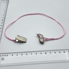 TEK Halkalı PEMBE KÜÇÜK Boy İpli Tutaç, Kulaklık tutamacı, İşitme Cihazı İpli Tutacağı, YesMed -