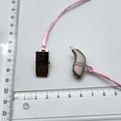 TEK Halkalı PEMBE KÜÇÜK Boy İpli Tutaç, Kulaklık tutamacı, İşitme Cihazı İpli Tutacağı, YesMed -