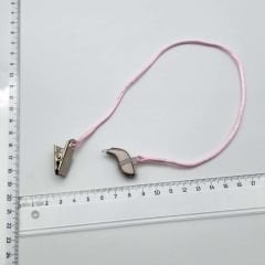 TEK Halkalı PEMBE KÜÇÜK Boy İpli Tutaç, Kulaklık tutamacı, İşitme Cihazı İpli Tutacağı, YesMed -