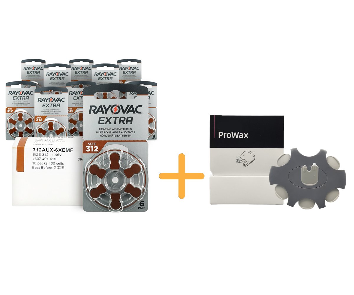 Rayovac Extra 312 Numara İşitme Cihazı Pili (10 Paket x 6 Adet = 60 Adet Pil) + HEDİYE Prowax Filtre, YesMed