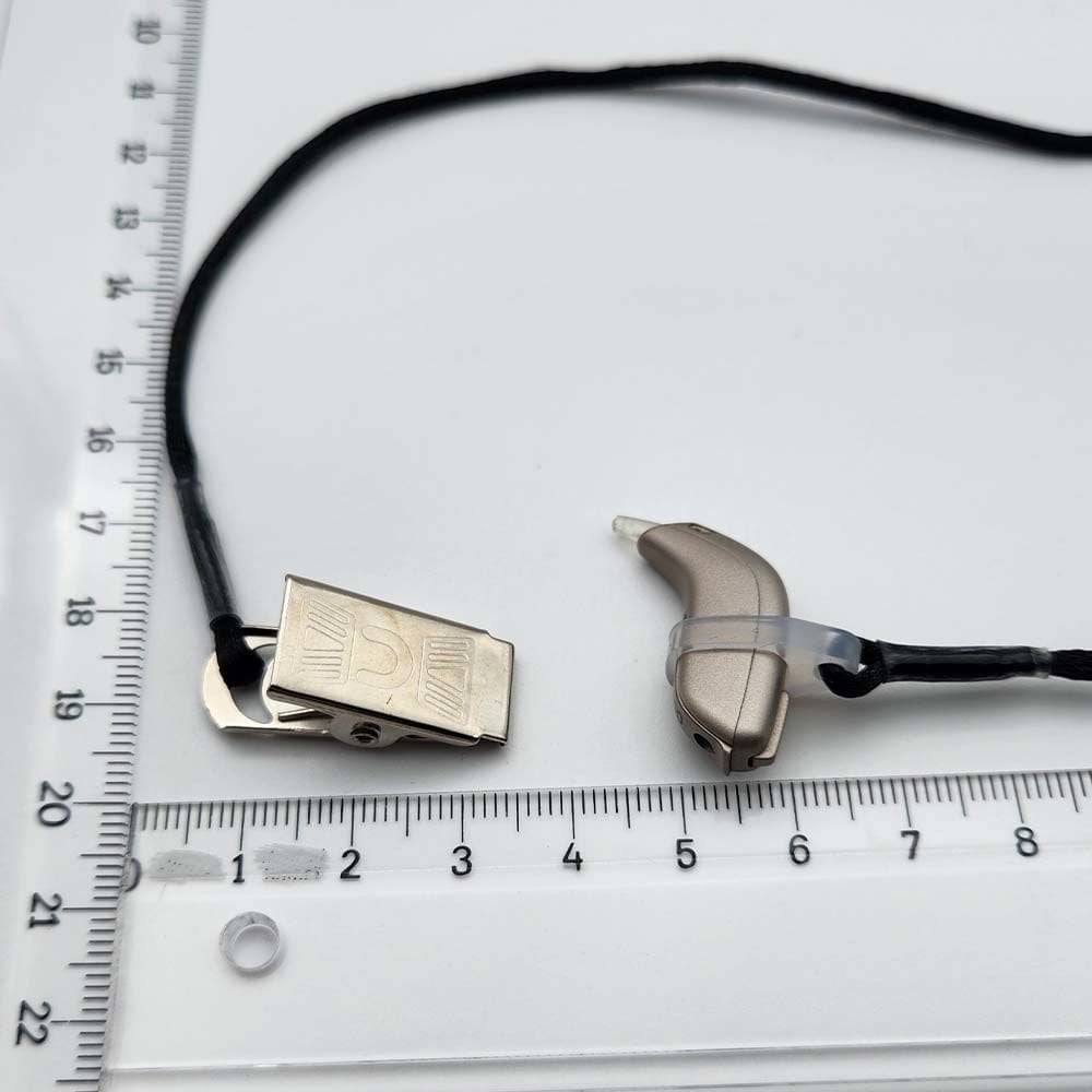 TEK Halkalı SİYAH ORTA Boy İpli Tutaç, Kulaklık tutamacı, İşitme Cihazı İpli Tutacağı, YesMed -