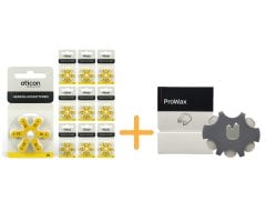 Oticon 10 Numara İşitme Cihazı Pili (10 Paket x 6 Adet= 60 Adet Pil) + HEDİYE Prowax Filtre (Oticon İşitme Cihazı Uyumlu), YesMed