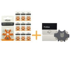 Oticon 13 Numara İşitme Cihazı Pili (10 Paket x 6 Adet= 60 Adet Pil) + HEDİYE Prowax Filtre (Oticon İşitme Cihazı Uyumlu), YesMed