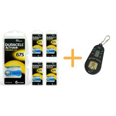 Duracell Activair 675 Numara İşitme Cihazı Pili (5 Paket x 6 Adet = 30 Adet Pil) + HEDİYE İşitme Cihazı Pil Ölçer, YesMed
