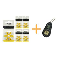 Oticon 10 Numara İşitme Cihazı Pili (5 Paket x 6 Adet= 30 Adet Pil) + HEDİYE İşitme Cihazı Pil Ölçer, YesMed