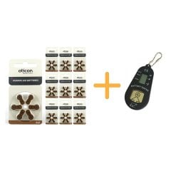 Oticon 312 Numara İşitme Cihazı Pili (10 Paket x 6 Adet= 60 Adet Pil) + HEDİYE İşitme Cihazı Pil Ölçer, YesMed