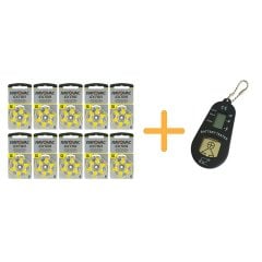 Rayovac Extra 10 Numara İşitme Cihazı Pili (10 Paket x 6 Adet = 60 Adet Pil) + HEDİYE İşitme Cihazı Pil Ölçer, YesMed
