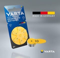 Varta 10 Numara İşitme Cihazı Pili, Kulaklık Pili, Duyma Pili, Kulak Pili, Kulak Cihazı Pili (10 Paket = 60 Adet Pil)