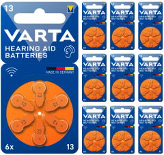 Varta 13 Numara İşitme Cihazı Pili, Kulaklık Pili, Duyma Pili, Kulak Pili, Kulak Cihazı Pili (10 Paket x 6 Adet = 60 Adet Pil)