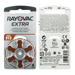 Rayovac Extra 312 Numara İşitme Cihazı Pili (10 Paket x 6 Adet= 60 Adet Pil) + HEDİYE İşitme Cihazı Hortumu (8 Adet, Orta-Standart olan Kıvrılmış Hortum), YesMed