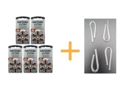 Rayovac Extra 312 Numara İşitme Cihazı Pili (5 Paket x 6 Adet = 30 Adet Pil) + HEDİYE İşitme Cihazı Hortumu (4 Adet, Orta-Standart olan Kıvrılmış Hortum), YesMed