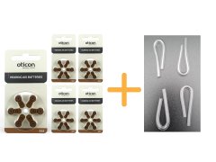 Oticon 312 Numara İşitme Cihazı Pili (5 Paket x 6 Adet= 30 Adet Pil) + HEDİYE İşitme Cihazı Hortumu (4 Adet, Orta-Standart olan Kıvrılmış Hortum), YesMed