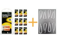 Duracell 13 Numara İşitme Cihazı Pili (10 Paket x 6 Adet = 60 Adet Pil) + HEDİYE İşitme Cihazı Hortumu (8 Adet), YesMed