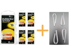 Duracell 13 Numara İşitme Cihazı Pili (5 Paket x 6 Adet = 30 Adet Pil) + HEDİYE İşitme Cihazı Hortumu (4 Adet), YesMed