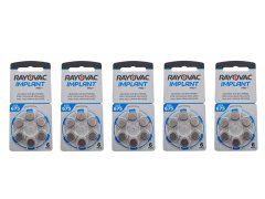 Koklear İmplant İşitme Cihazı Pili, Rayovac 675CP IMPLANT PRO+ (5 Paket x 6 Adet = 30 Adet Pil) + HEDİYE İşitme Cihazı Hortumu (4 Adet, Orta-Standart olan Kıvrılmış Hortum), YesMed