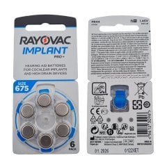 Koklear İmplant İşitme Cihazı Pili, Rayovac 675CP IMPLANT PRO+ (5 Paket x 6 Adet = 30 Adet Pil) + HEDİYE İşitme Cihazı Nem Alıcı Tablet, YesMed