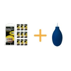 Duracell Activair 312 Numara İşitme Cihazı Pili (10 Paket x 6 Adet = 60 Adet Pil) + HEDİYE İşitme Cihazı El Pompası (Puar), YesMed