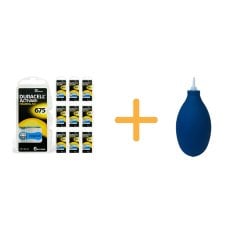 Duracell Activair 675 Numara İşitme Cihazı Pili (10 Paket x 6 Adet = 60 Adet Pil) + HEDİYE İşitme Cihazı El Pompası (Puar), YesMed